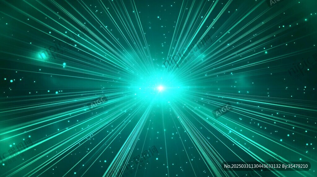 绿芒星爆 科幻动感背景