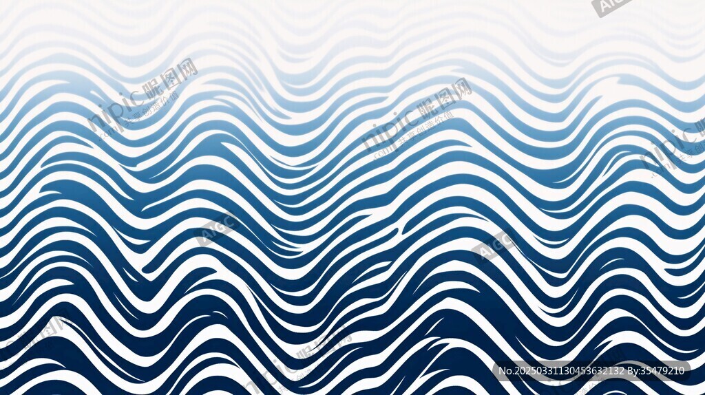 蓝白波浪纹理背景图案