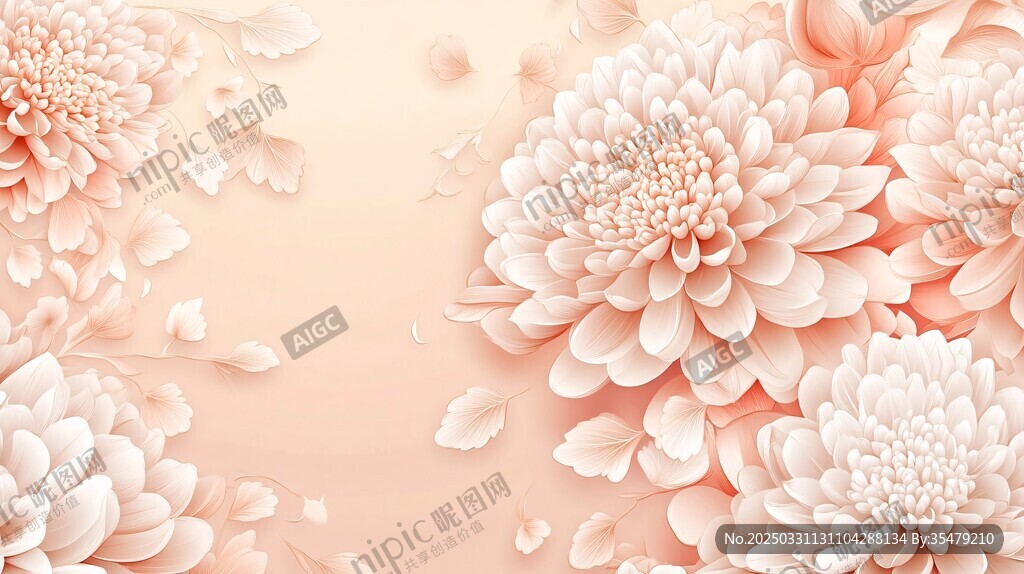 浪漫柔美粉色花卉背景图