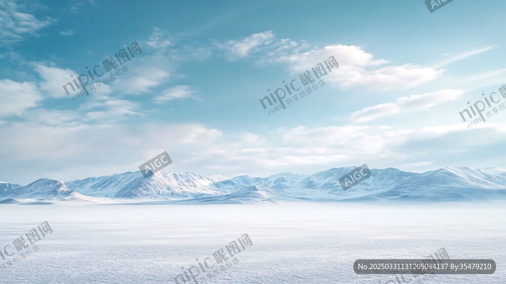 冰雪覆盖的壮阔山川景观