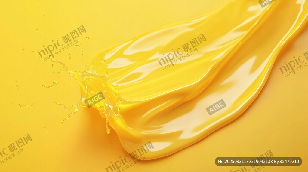 黄色液体飞溅的动感瞬间