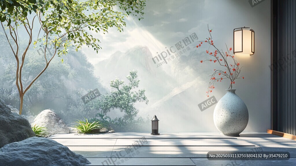 中式庭院雅致景观一角