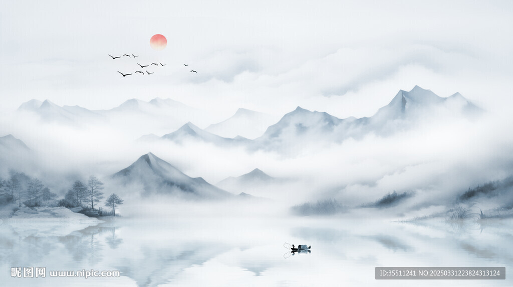 水墨意境山水画