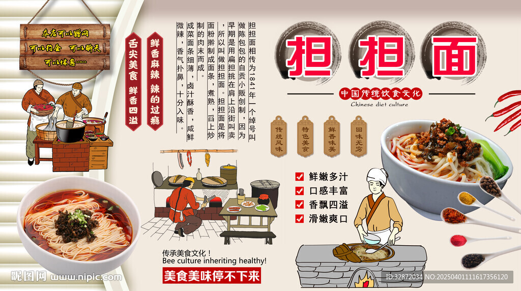 担担面背景墙