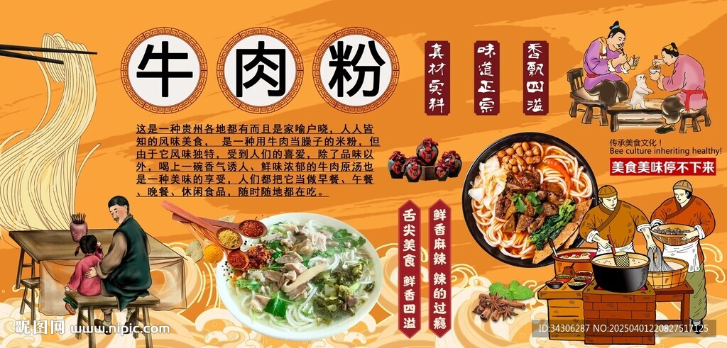 牛肉粉背景墙