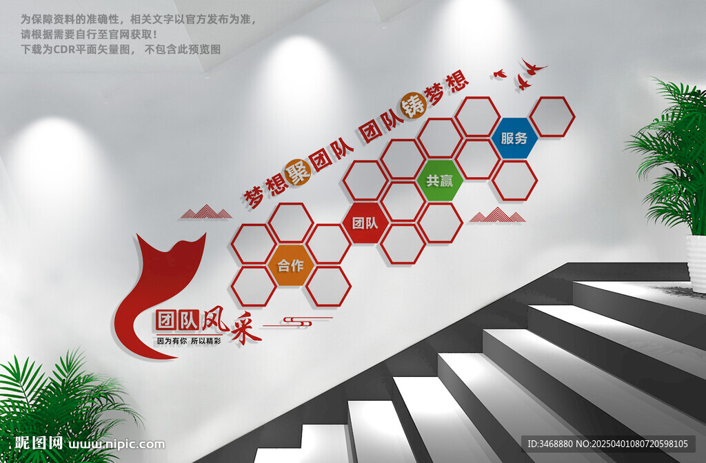 团队风采楼梯文化墙