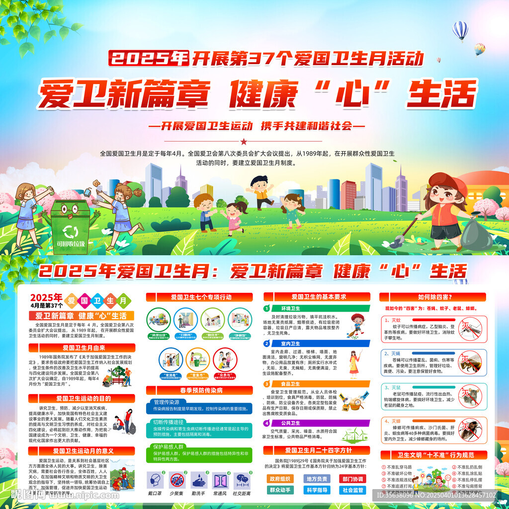 2025年爱国卫生月展板