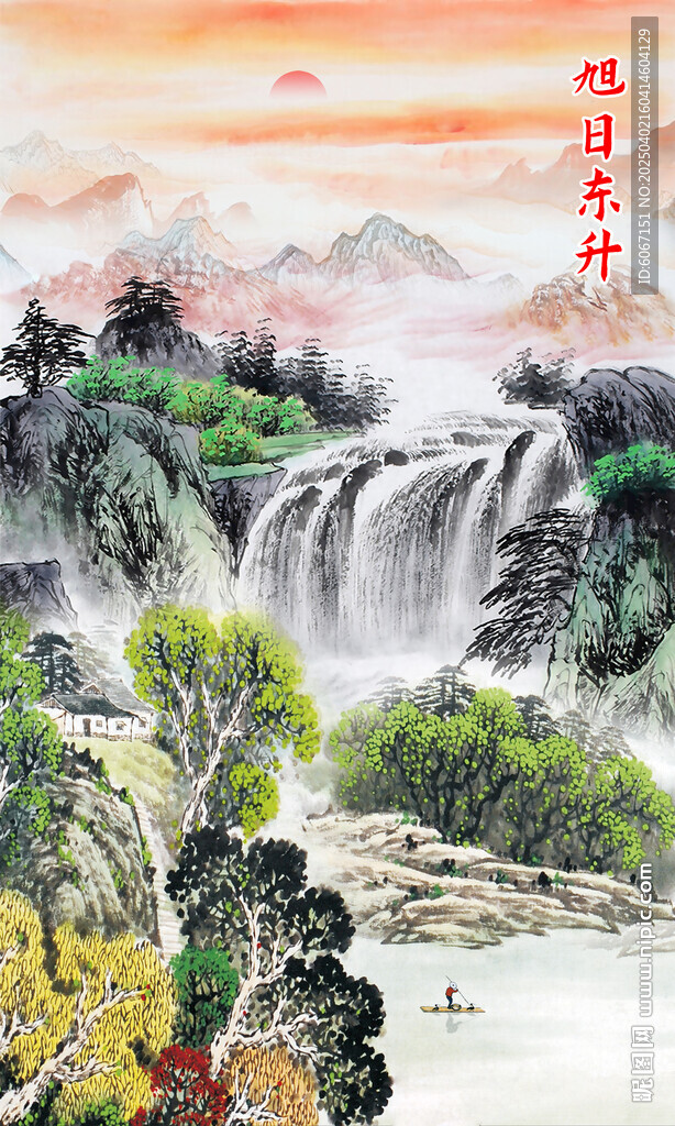 竖幅山水画