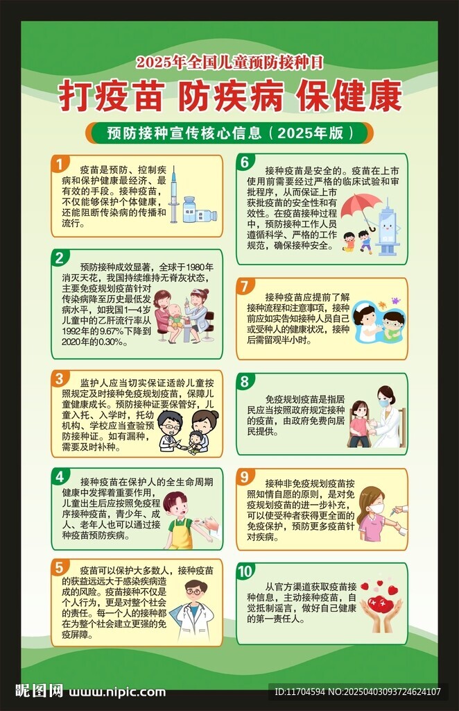 全国儿童预防接种日海报