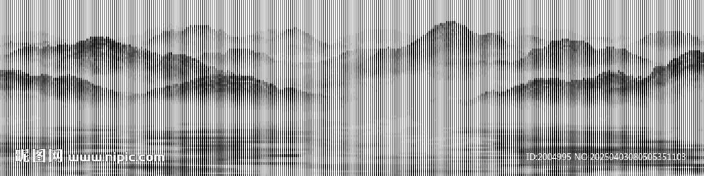 大幅线条山水画