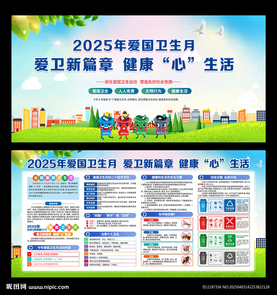 2025爱国卫生月展板宣传海报