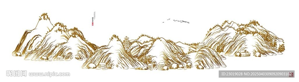 意境水墨山水画