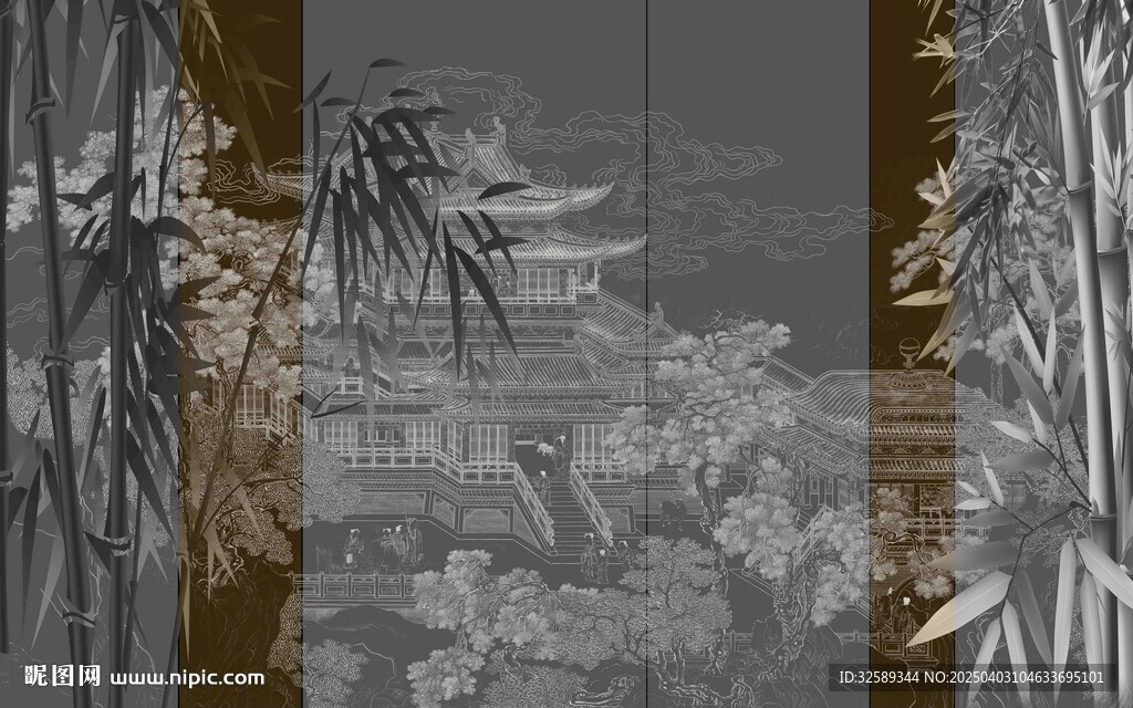 新中式背景墙