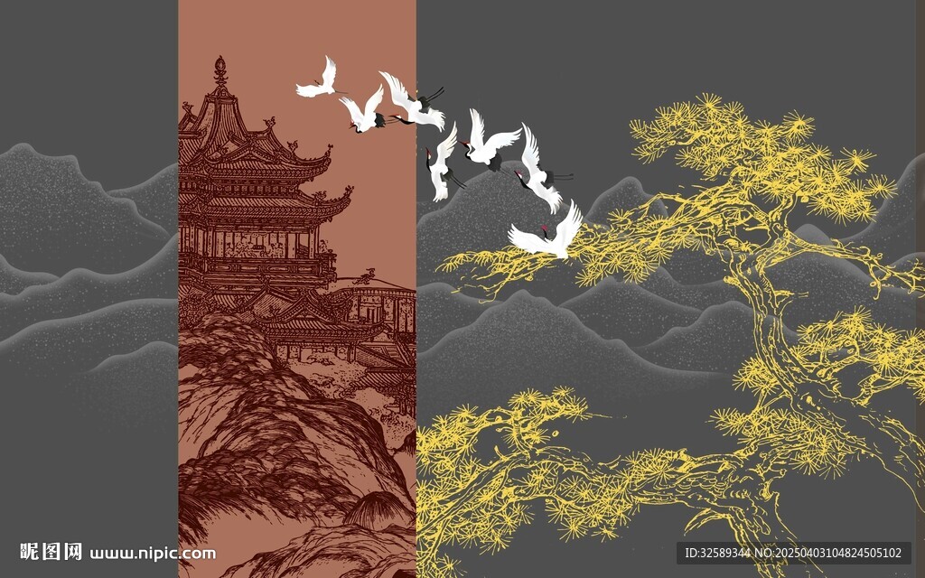 新中式背景墙   