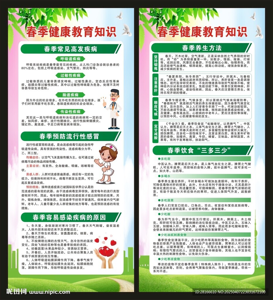 春季健康教育知识展架