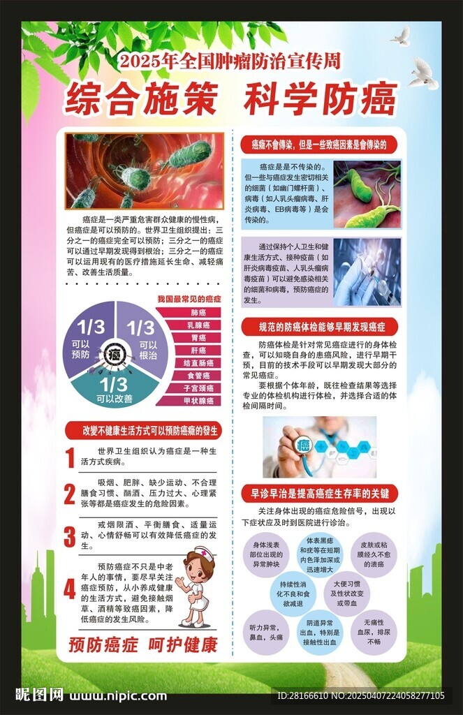 全国肿瘤防治宣传周海报