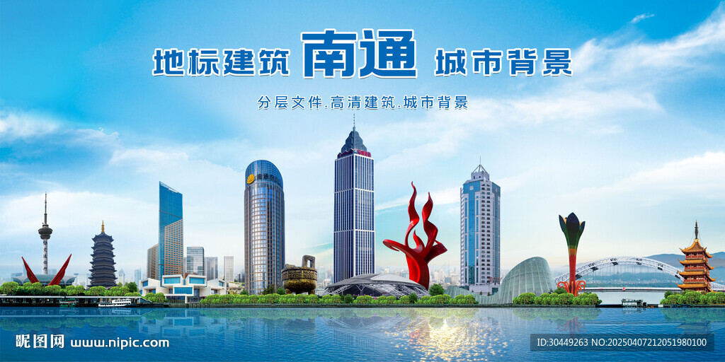 南通地标建筑江苏南通城市背景