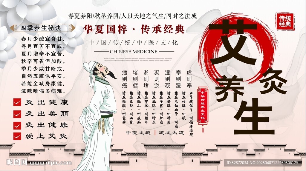 艾灸背景墙