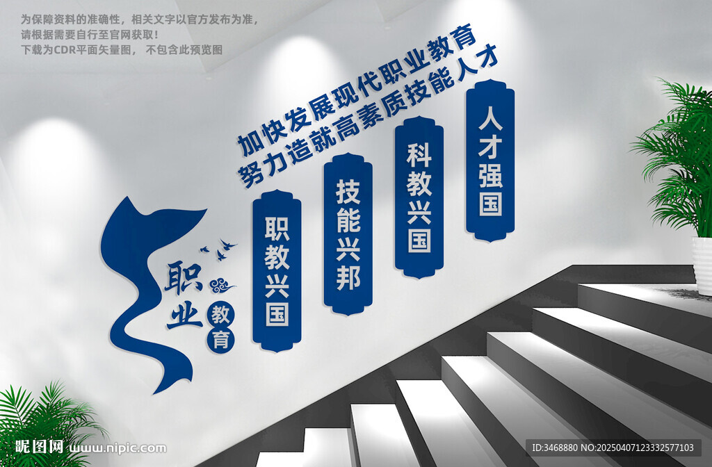 职业教育楼梯文化墙