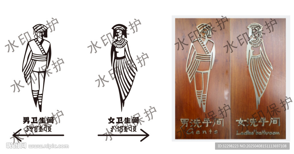 少数民族卫生间标识