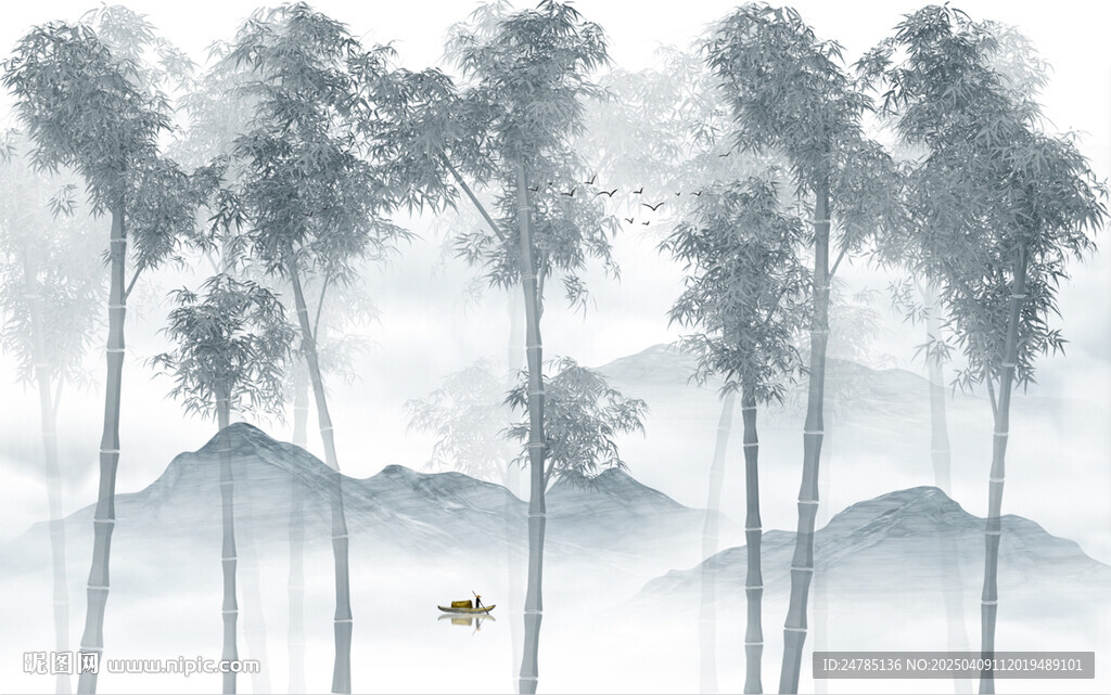 水墨竹林背景