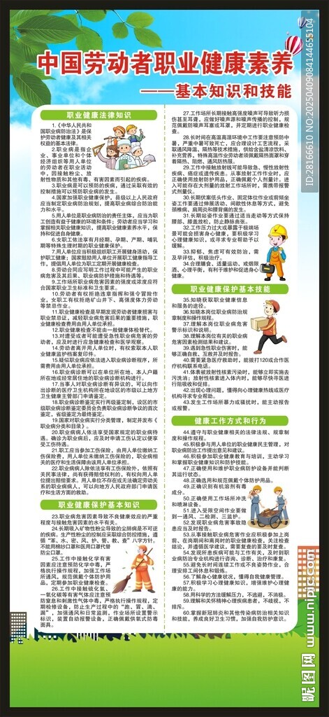 职业健康素养60条展架