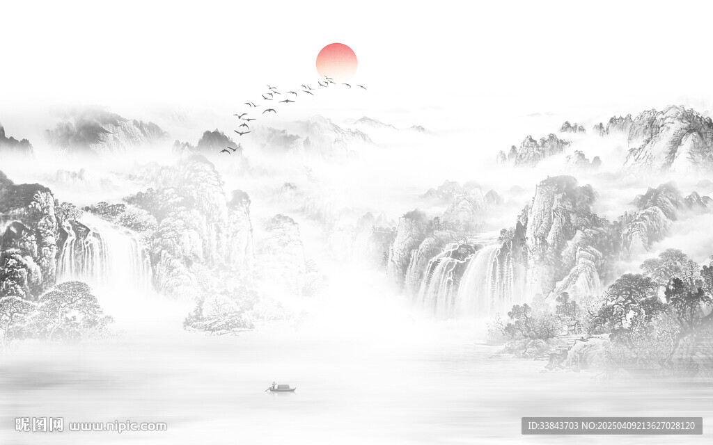 水墨画山水
