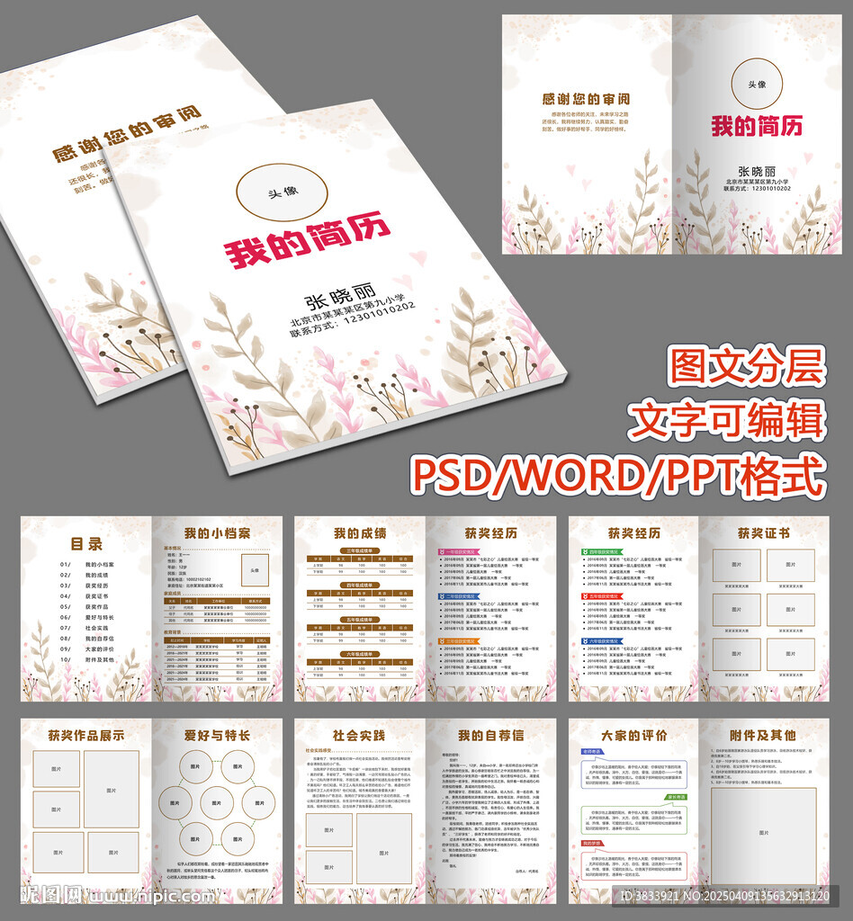 小升初儿童简历