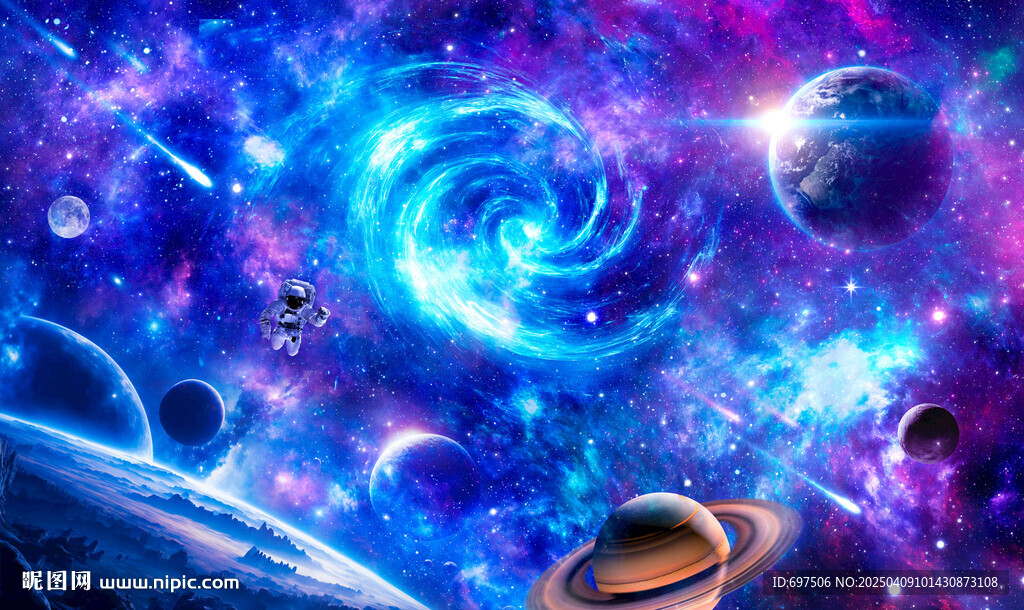 银河星空宇宙外太空黑洞星球背景