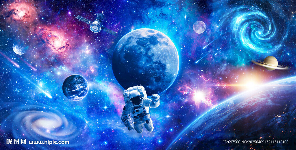 宇宙星空太空星球宇航员银河背景