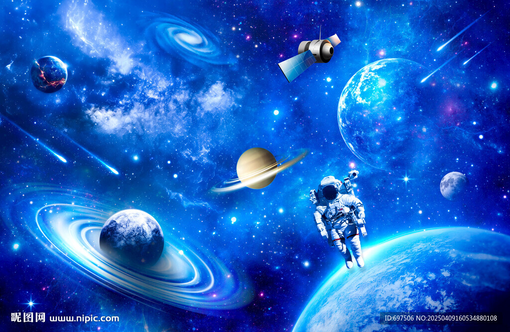 银河宇航员太空星球宇宙星空背景