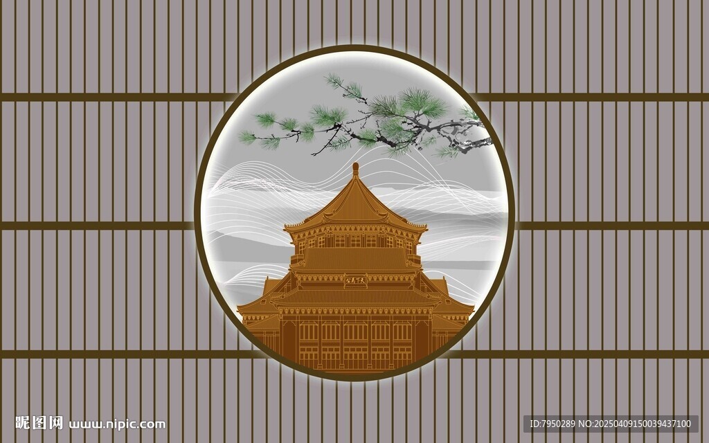 新中式背景墙  