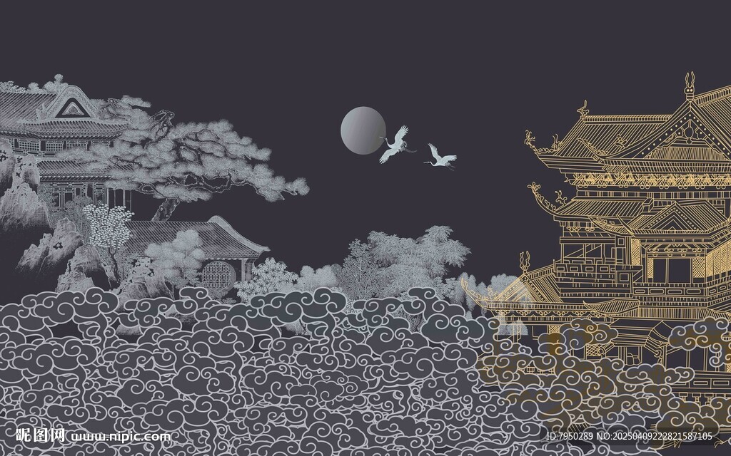 新中式背景墙 
