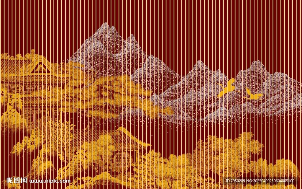 新中式背景墙  