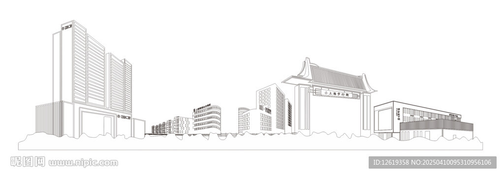 周浦建筑线描