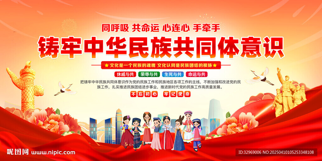 铸牢中华民族共同体意识展板