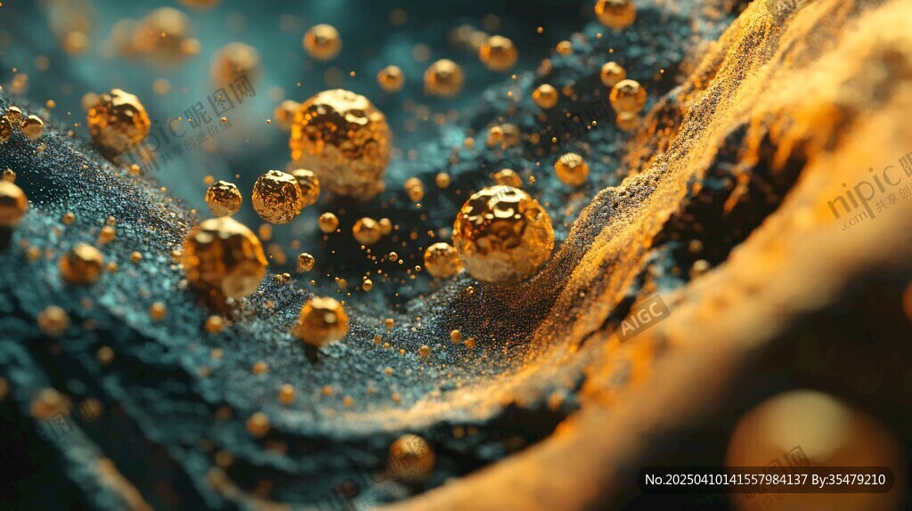 金色微粒悬浮奇幻场景