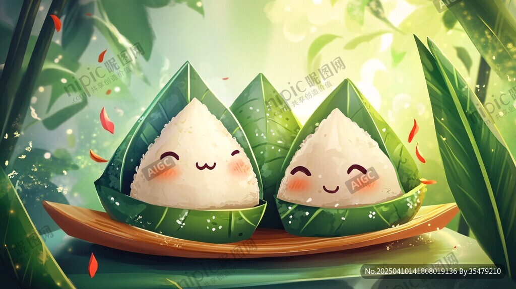 可爱粽子悠游于绿意之间