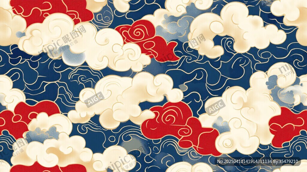中式云纹图案背景纹理