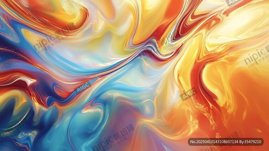 梦幻色彩流体艺术画面