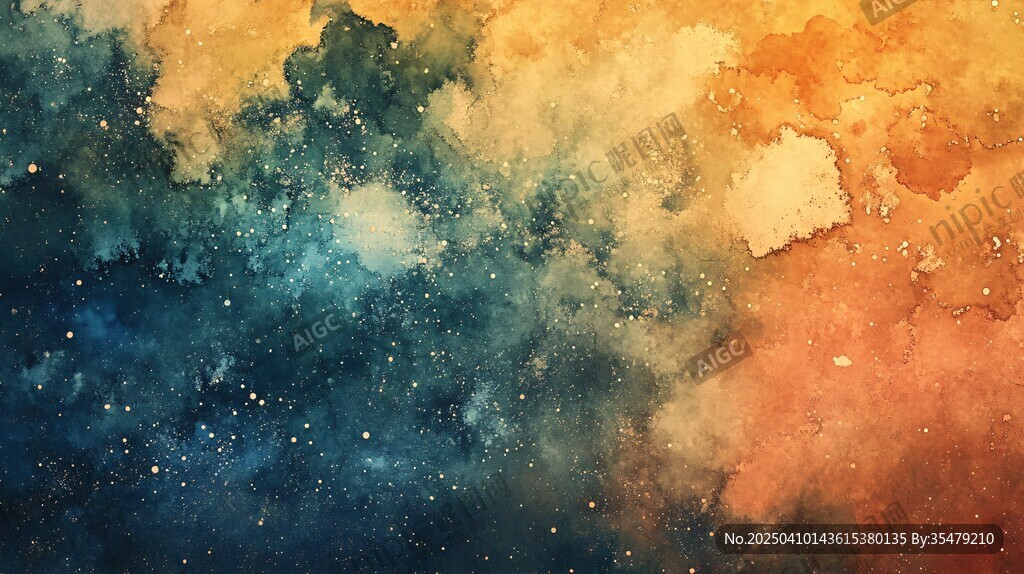 梦幻水彩星空背景图
