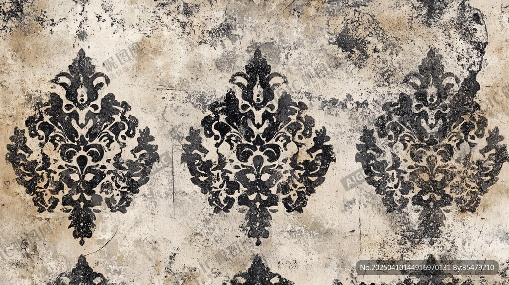 复古花纹墙面装饰图案