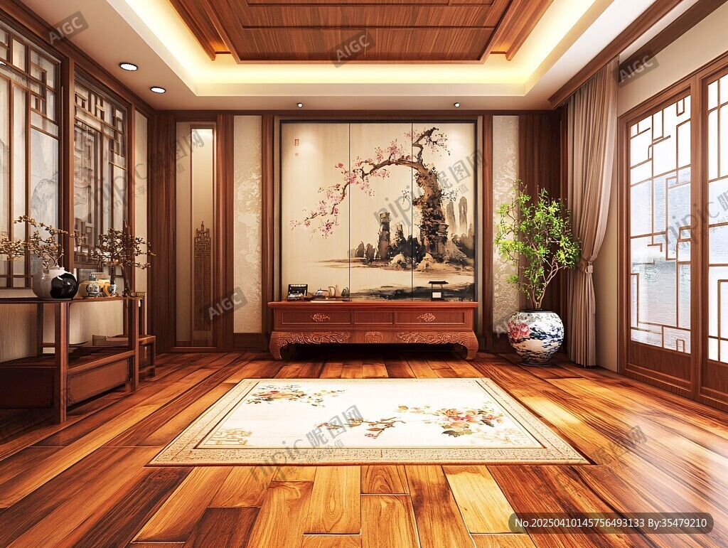 中式典雅客厅室内场景