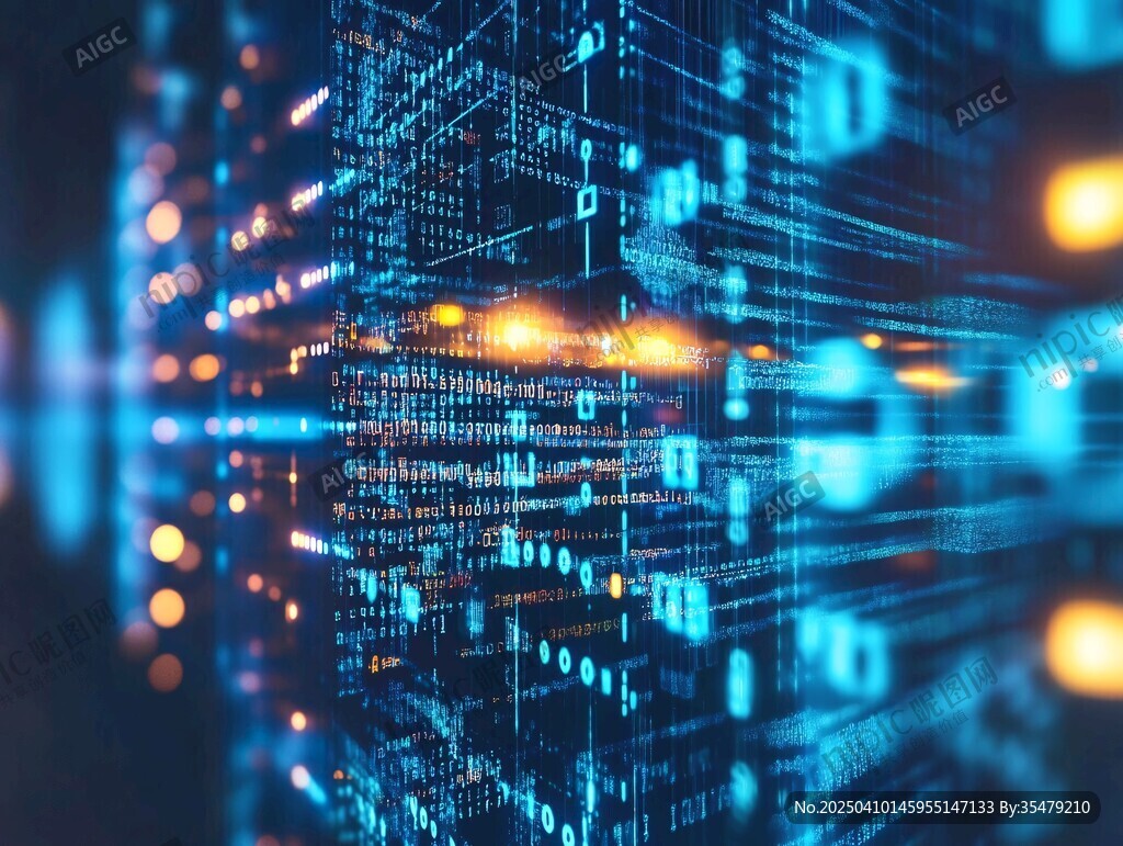 数字代码构成的科技图景