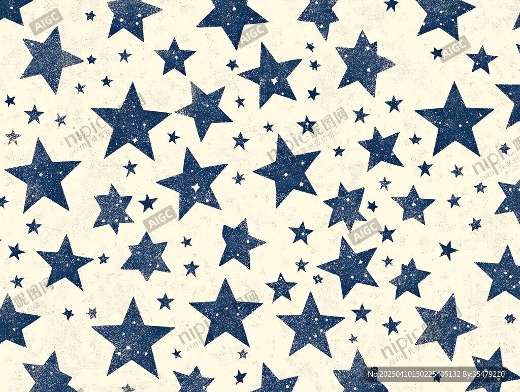 蓝白星星复古风图案背景