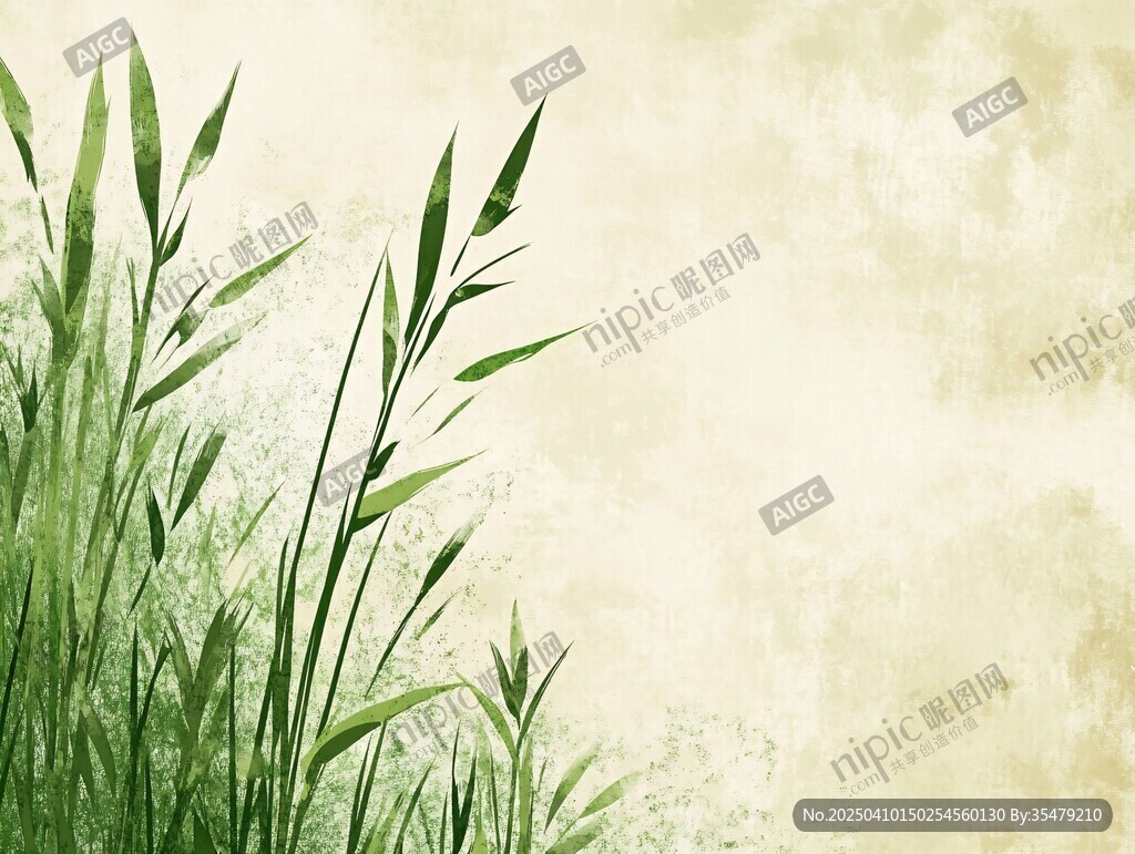 嫩绿草叶的清新自然图景