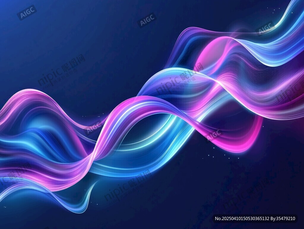 梦幻炫彩流动光线背景图