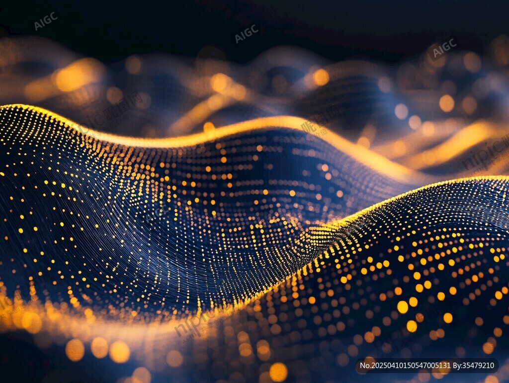 科技感粒子波动抽象背景图