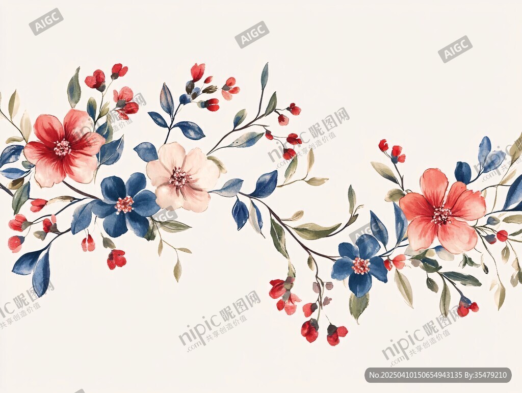 手绘花卉装饰图案