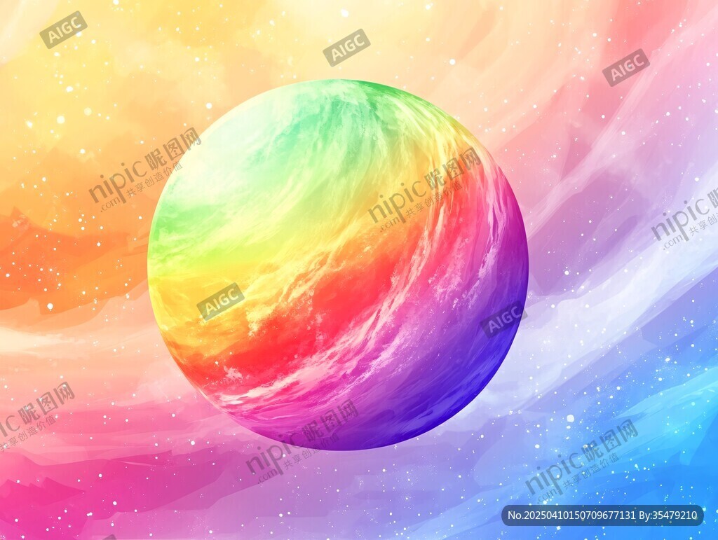 梦幻多彩星球宇宙图景